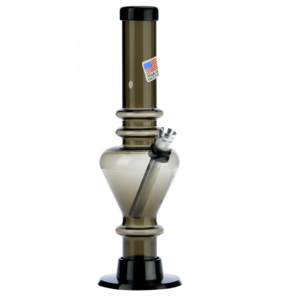 Acrylic Straight Vase Bong with Carb Hole and Marias | Black