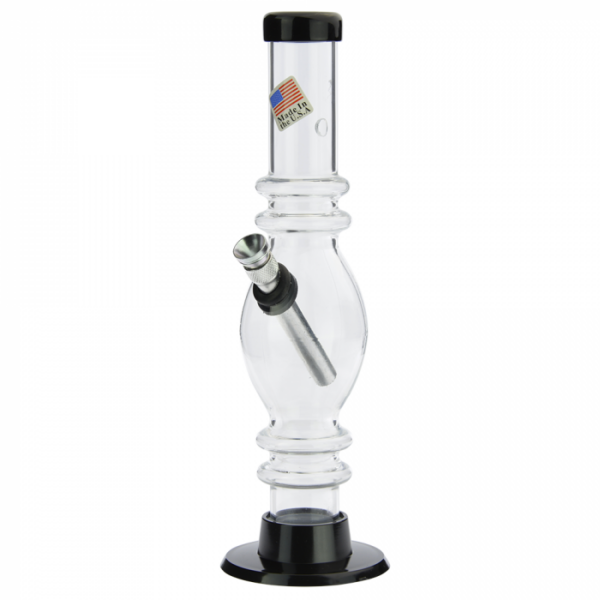 Acrylic Straight Tube Egg Bong with Marias | Clear - Image 2