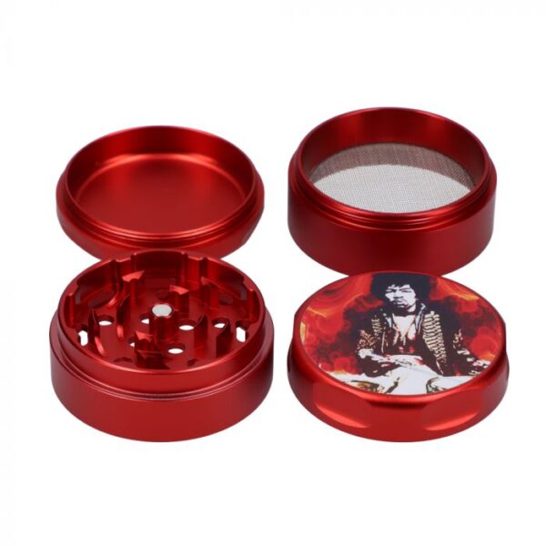 Famous Brandz 4-Part Magnetic Aluminum Jimi Fire Herb Grinder - Image 2