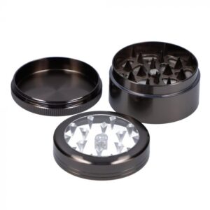 Metal Herb Grinder with Magnetic Window Lid | 3-Part