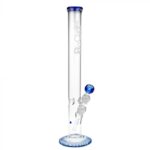 Boost Straight Cylinder 5mm Glass Bong - Blue Trim