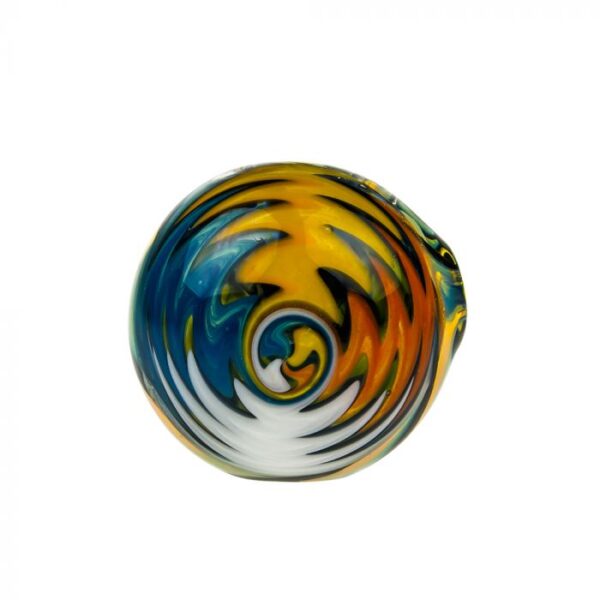 G-Spot Glass Spoon Pipe - Black and White Stripes with Hurricane Bowl - Image 2