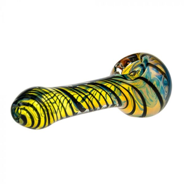 G-Spot Glass Spoon Pipe - Black and White Stripes with Hurricane Bowl - Image 5