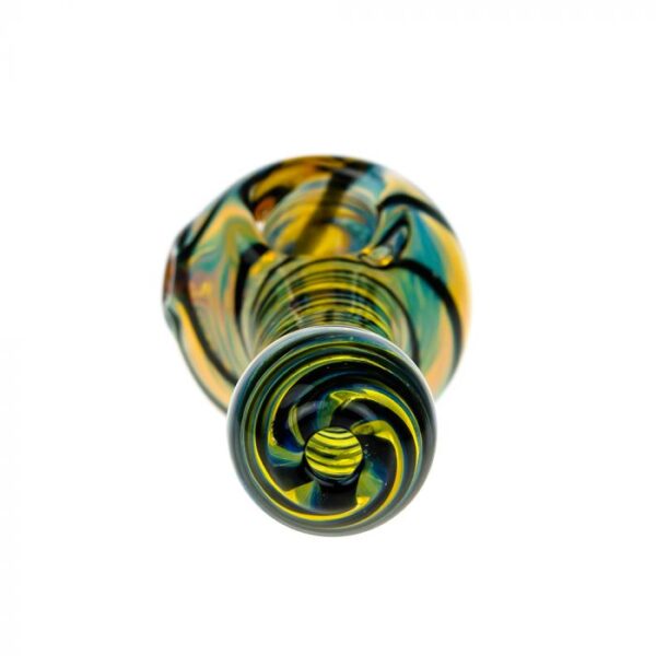 G-Spot Glass Spoon Pipe - Black and White Stripes with Hurricane Bowl - Image 4