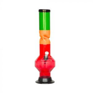 Acrylic Twist Polygon Base Bong | Rasta