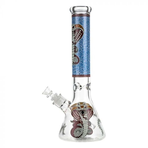 Beaker Ice Bong with Glow in the Dark Cobra Print - Image 2