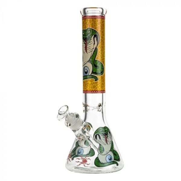 Beaker Ice Bong with Glow in the Dark Cobra Print - Image 3